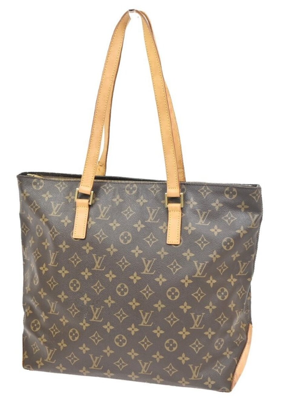LOUIS VUITTON Cabas Mezzo Shoulder Bag Monogram Leather Brown M51151 85KC897 - Picture 1 of 16